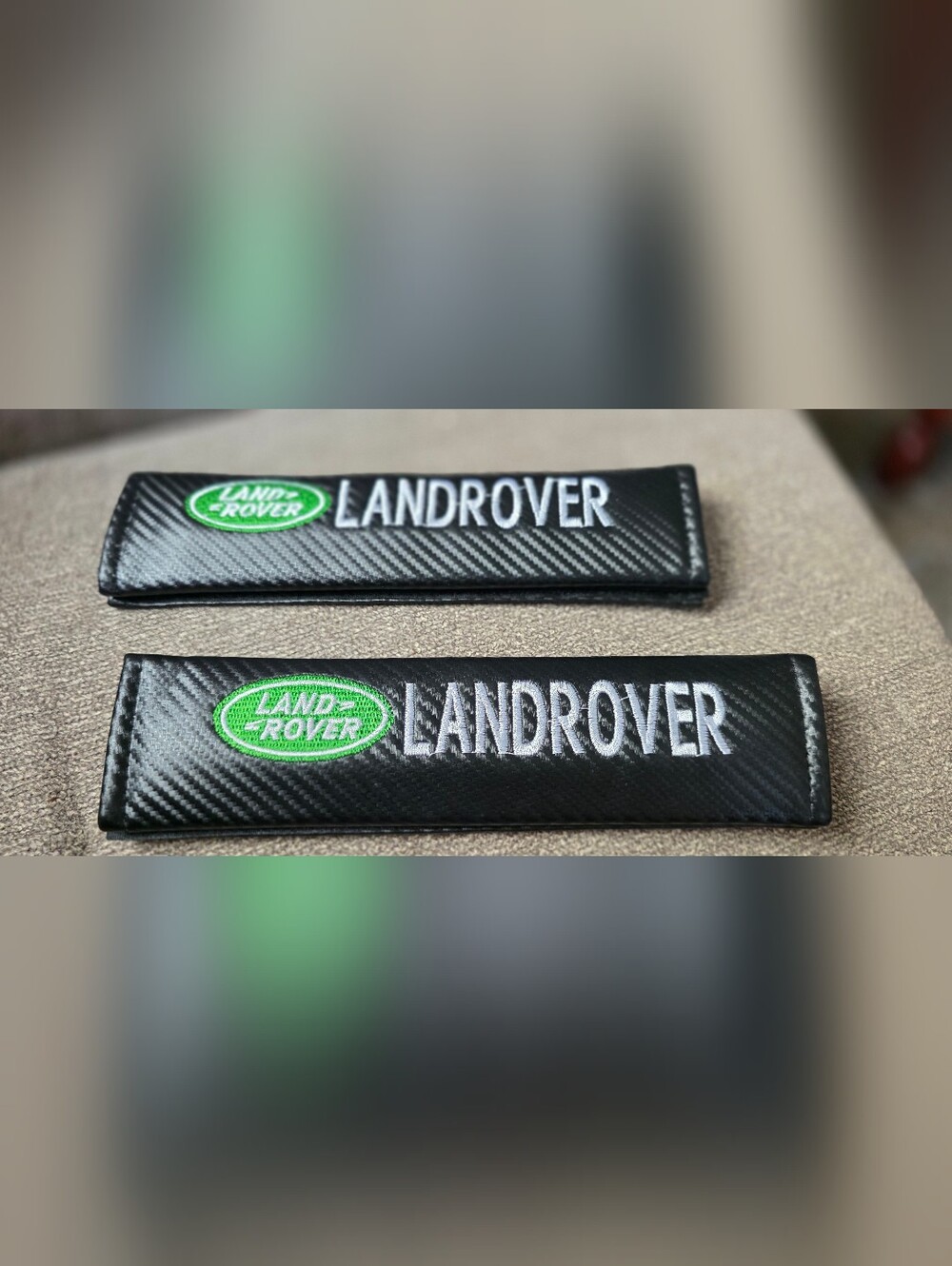2 Land Rover Carbon Fiber Seat belt shoulder pads Covers Universal Fit